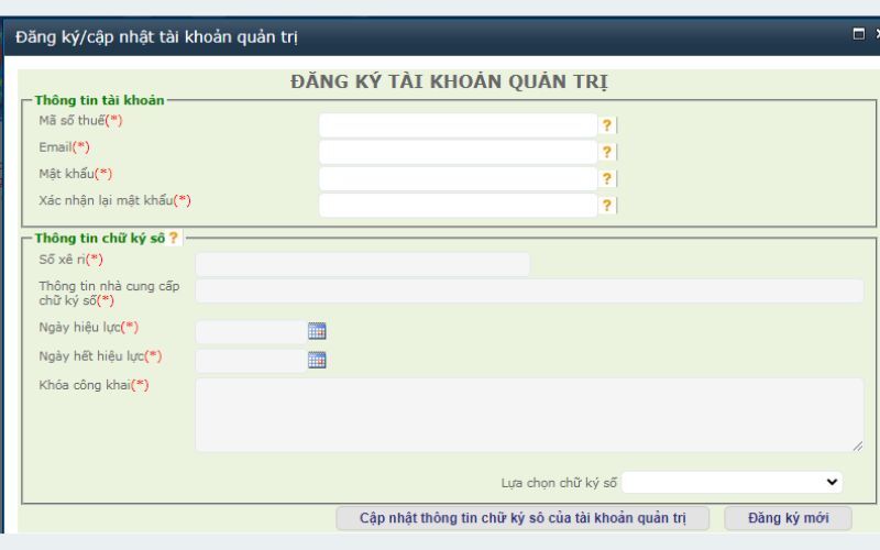 Đăng ký tài khoản VNACCS